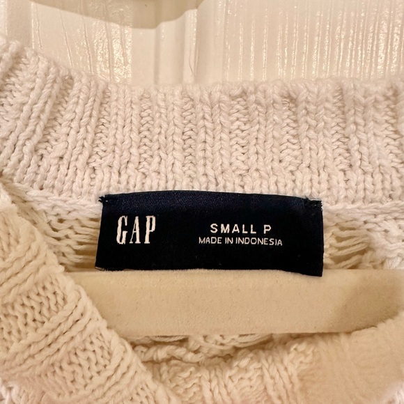 Gap Cream/White Cable Knit Sleeveless Sweater Vest – Size Small Petite - Picture 4 of 4